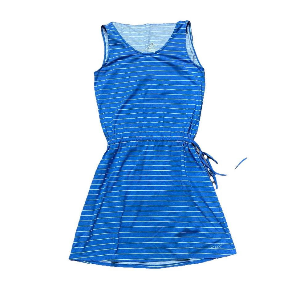 Kuhl Kyra Switch Light Blue Striped Dress Size Medium Women’s Stretch Summer